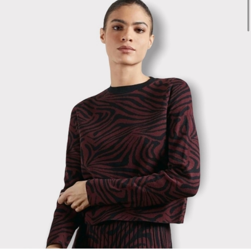 Ted Baker Zebra Jacquard Sweater- US 14
